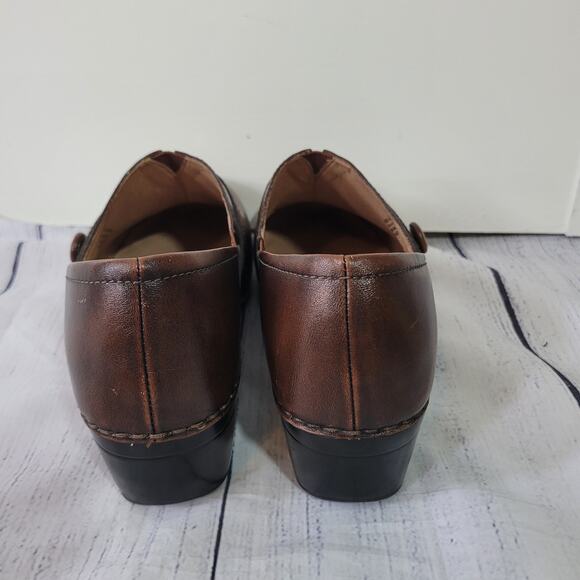 Dansko Size 42 Solstice Brown Brush Off Leather Shoes Slip-On Workwear Comfort - Picture 3 of 10